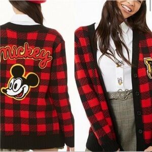 Disney X forever 21 plaid Mickey cardigan NWT